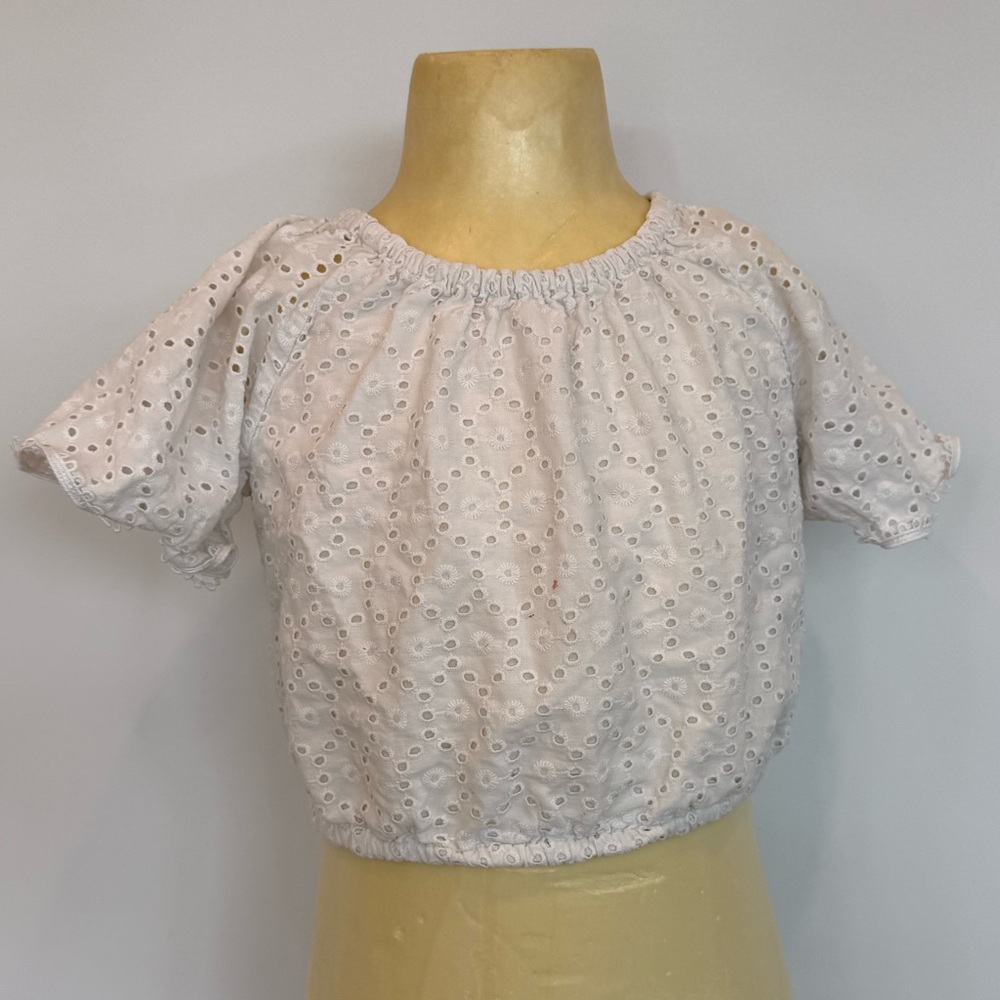 Crewcuts White Eyelet Kids Blouse